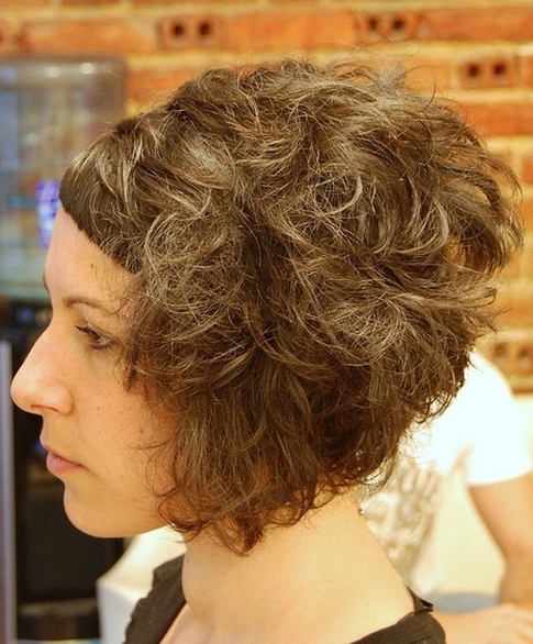 bok fryzury krótkiej, włosy kręcone uczesanie damskie zdjęcie numer 16